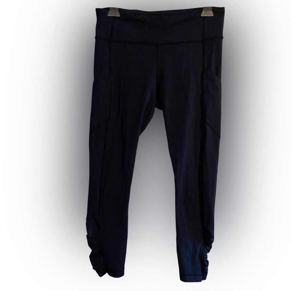 Lululemon Run Tempo Crop Leggings Navy Blue Size 8